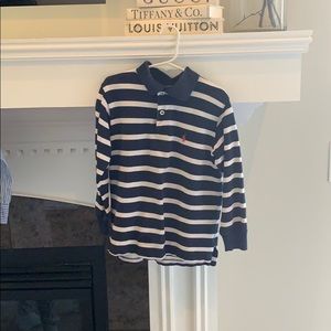 Long Sleeve Polo shirt. Navy.